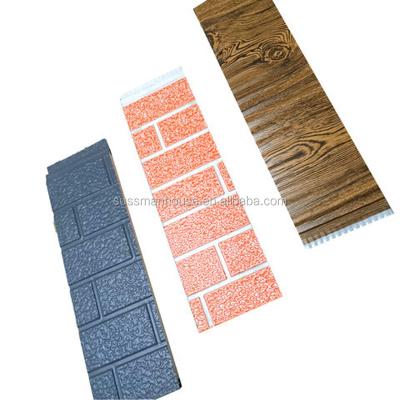 China Modern Decorative Wall Siding Panel PU Sandwich Panel 16mm Exterior Wall Insulation Board For Prefab House for sale