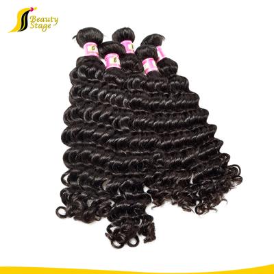 China Gold deep wave easy to dye curly bondle hair supplier,raw hair virgin braiding hair wholesale,hair extensions for sale