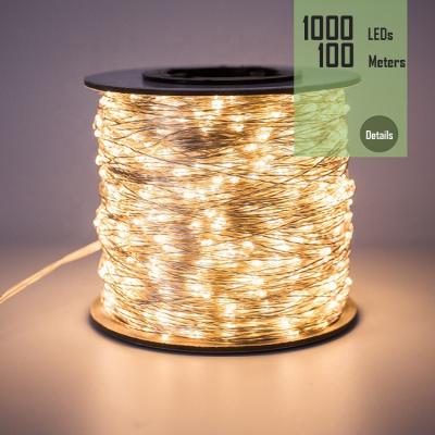 China Wedding Green Fairy Lights 100m Wire Green String Lights For Outdoor Home Waterproof Black Wire Tree Christmas Holiday Wedding Decoration for sale