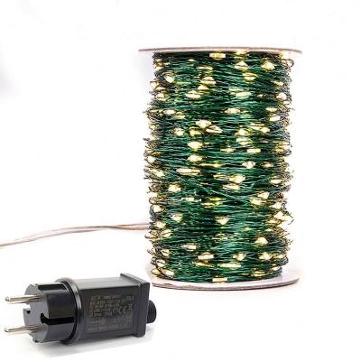 China Christmas Decoration 200M Green Cord LED String Fairy Flashing Copper Cable with Waterproof for Holiday Christmas Xmas Garden Yard Decor for sale