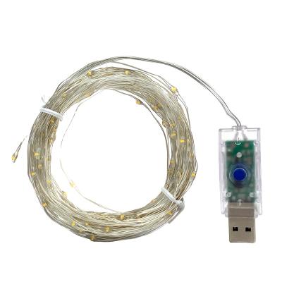 China USB String Light Silver Christmas Tree 20M USB 8Modes LED Fairy Lights with Adapter for Christmas Ramadan Outdoor Happy Easter Diwali Halloween for sale