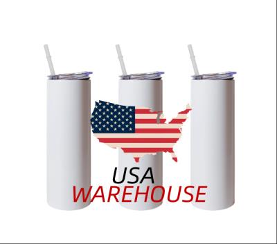 China US warehouse 20oz brand logo stainless white lean drinkware empty sublimation tumbler viable custom sublimation directly for sale