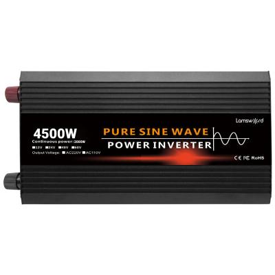 China Pure Sine Wave Power Inverter DC 12v/24v to AC 110V/220V 4500W 6000W Portable Power Bank Inverter Solar Power Inverter for Car RV 300*150*80mm for sale