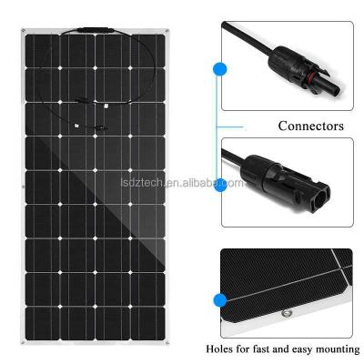 China Factory Wholesale Low Price High Efficiency Flex Solar Panel 100W 200W 300W Slim Mono Semi Flexible Flexible Solar Panel 125mmx125mm From Factory Layer for sale