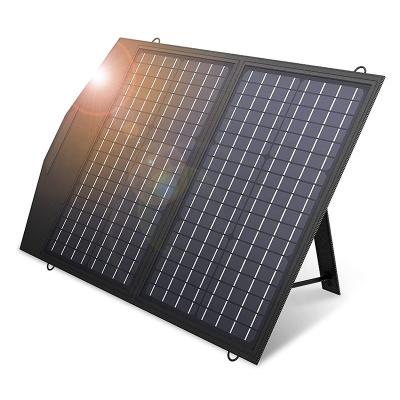 China Lamsword New Arrival 60W 18V DC Dual USB Foldable Solar Panels 5V 2.4A Portable Solar Panels Waterproof Cloth Mono Solar Panel 158.75mmx158.75mm for sale