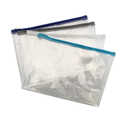 China A5 Brand Logo Clear TPU Material Eco-friendly Custom Printed Waterproof Bags Transparent Zipper Lock Bags For Document Zipper Pouch For Student Office for sale