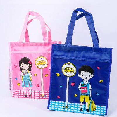 China High Quality Durable Cartoon Printing Bag Double Layer Portable Large Capacity Student Instruction Handbag for sale