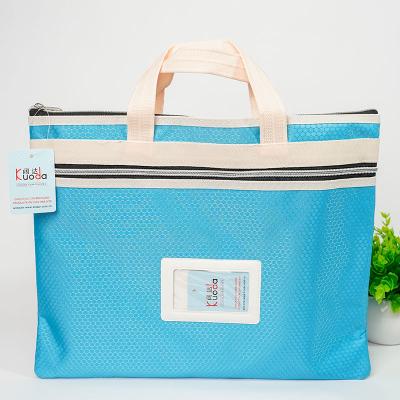 China Custom Double Zipper Handbag Fashion Lightweight Casual Waterproof Document Bag Jeans Handbag for sale