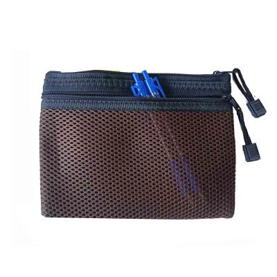 China Multifunctional Custom Waist Sponge Bag With Polyester Mesh Stylish Sponge Double Zipper Bag for sale