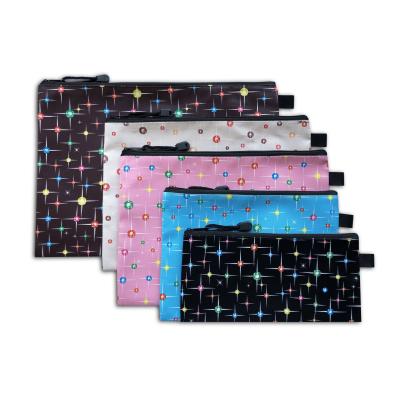 China Rich Colors Fashion To Cloth Leather Document Bag Colorful Pattern Folder Filing Cute Zipper Bag For Kids Child Supplies for sale