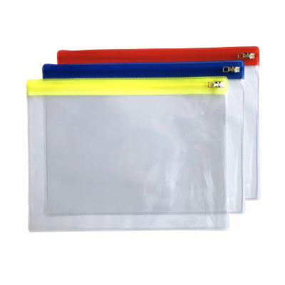 China Durable Matte Clear Resealable A7 A6 A5 Zipper Lock PVC Document Bag Storage Pockets for sale