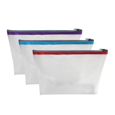 China Eco-friendly A4 EVA Printing Mesh Material Makeup Custom Print Document File Folder Paper Bag for sale