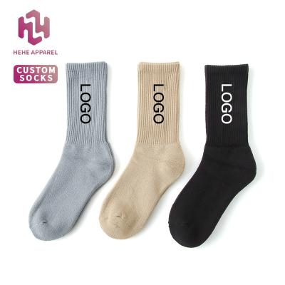 China Wholesale QUICK DRY CIA Men's Shear Custom Knit Embroidered Basketball Crew Socks Sports Terry Hip-Hop Cycling Socks With Logo for sale