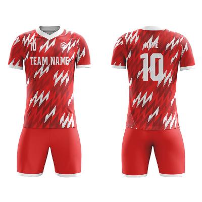 China Custom Sets Factory Football Wear Sublimation Printing Soccer Kits Complete Set Soccer Football Jerseys for sale