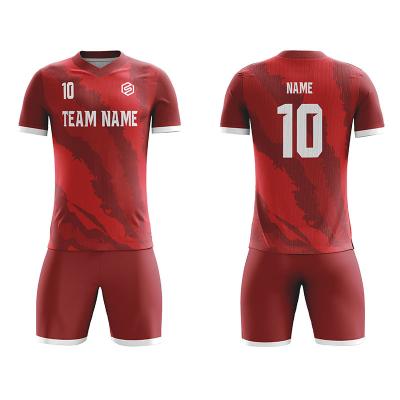 China Set 2022 Custom Breathable Mens Shirts Soccer Uniform Set Football Tracksuits Soccer Wear for sale