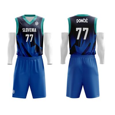 China Wholesale breathable basketball tank top sublimated blue basketball uniforms basketball tank top and pants for sale