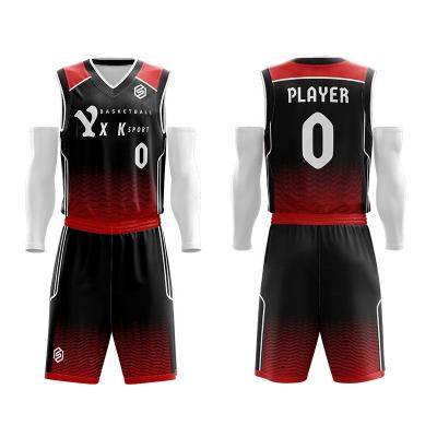 China Breathable Basketball Wear Custom Made Uniform Mesh Basketball Jersey Quick Dry Basketball Sets for sale