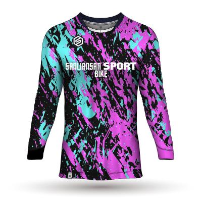 China Breathable OEM mtb team wear print mountain bike BMX cycling jersey custom digital shirt white sublimation for sale