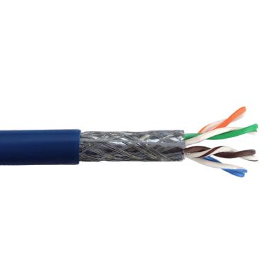 China Solid bare copper/TC/CCA dual shields 24AWG 4 pairs solid core, ETL listed PVC and LSZH indoor cable cat5e SFTP jacket for sale