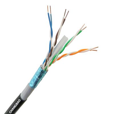 China FTP 23AWG 0.57mm PVC+LLDPE Changbao CAT6 Double Sheath Solid Bare Copper Cat 6 Outdoor Cable for sale