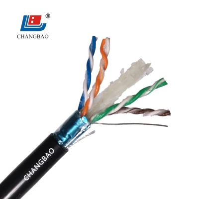 China PVC/PE UV Changbao 1000ft 305m 4 Pair 23AWG FTP Gel Filled Outdoor Internet Ethernet Cat6a Network Lan Cable for sale