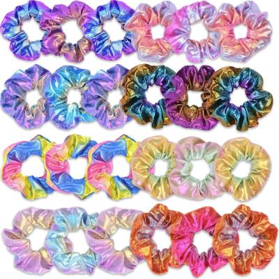 China Shiny Metallic Hair Accessories Women's Hair Scrunchies Hair Scrunchies Decoration Hair Tie Band Hair Scrunchies for sale