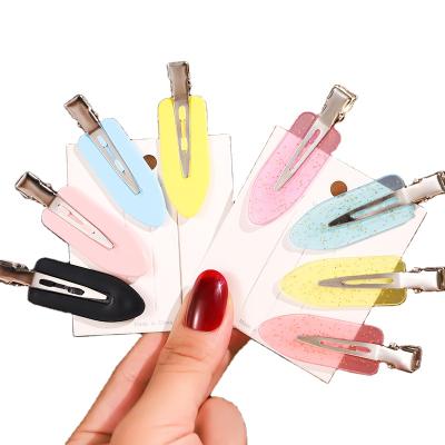 China Popular Cute Acrylic Hair Clip Makeup Girl Hair Decoration Colorful Hair Clips Professional Salon for sale