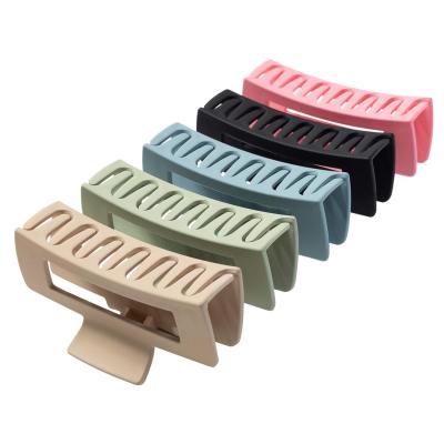 China Matte Rectangle Hair Jumbo Claw Clip Fashion Thick Strong Hair Clip Fashion Women's Colors Styling Accessories For Women Girls for sale