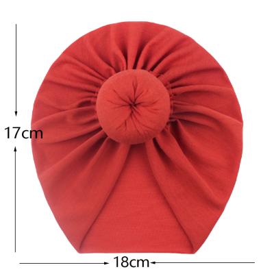 China Lovely Kids Headwrap Baby Turban Hat Headbands Knot Winter Cotton Beanie Top Hair Accessories Knot Baby Turban Hat Headbands Headwrap for sale