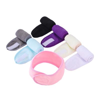 China Washable Terry Cloth Spa Headband Stretch Facial Towel Fashion Spa Hair Band Makeup Wrap Facial Headbands for sale