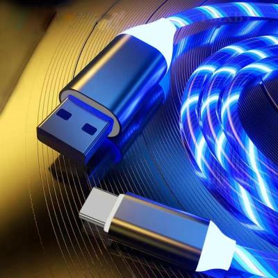 China Flowing Magnetic Mobile Phone Charger Cable Phone Accessories Cable Magnetic Led Charging Cable for sale