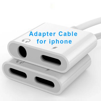 China Dual Mobile Phone Earphone Adapter Audio Charging IOS Mini Aux Adapter. 3.5 mm headphone jack for lightning for iphone for apple for sale