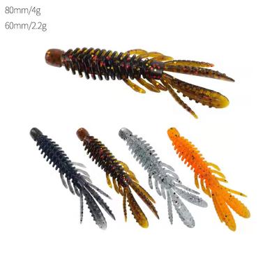 China Hot Selling PVC Shrimp Fishing Lure Fishing Soft Squid Bait 80mm 60mm Jigs Lure PESCA Isca Bait for sale