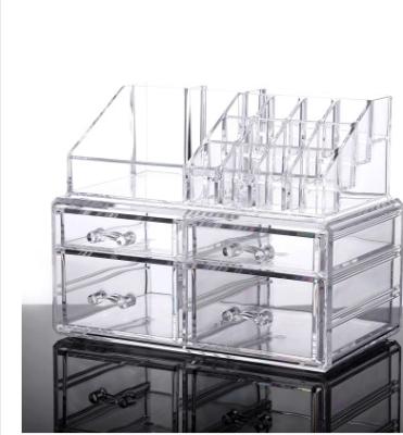 China Large Clear Acrylic Makeup Organizer With Drawer Acrylic Cosmetic Display for sale