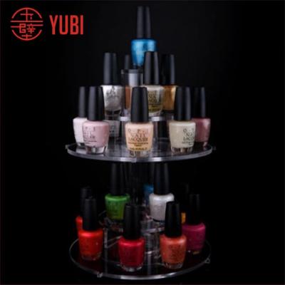 China Comestic Round Acrylic Nail Polish Display Stand Acrylic Cosmetic Display for sale