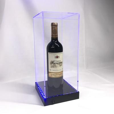 China Custom Size Acrylic LED Logo Transparent Acrylic Box , Toy Sculpture Clear Display Box for sale