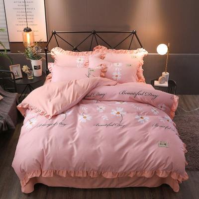 China Nondisposable 100% Cotton Duvet Cover Custom Printed Pattern Bed Sheets Adult Bedding Set 4pcs for sale