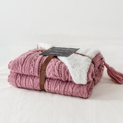 China Super Customized Handmade Knitted Blanket Anti-static Chunky Giant Throw Bulky Thick Woolen Yarn Blanket for sale