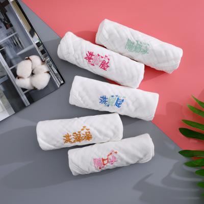 China Bestselling Baby Bathroom Towel China Muslin Products Child Safe White Face Cloth Cartoon Printed Baby Saliva Towel for sale