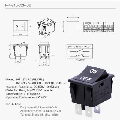 China Best Electronic Equipment Square / Round Multinational Rocker Switch Certification 10000 Cycles for sale