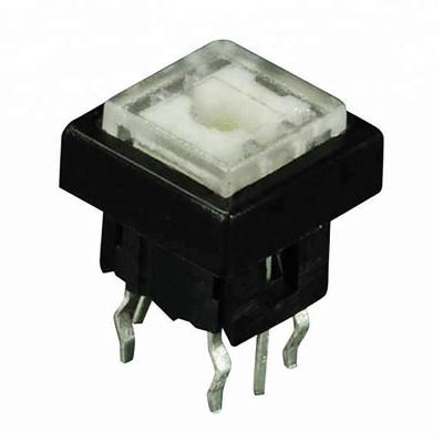 China 10*10mm Transparent Cap Momentary Illuminated Push Button Switch 50ma 12v Tactile DC for sale