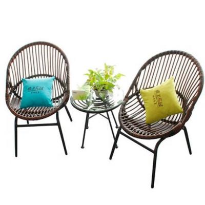 China Hot Outdoor Cheap Modern Iron Rattan Chair PE Wicker Cooling Wicker Sofa Set for sale