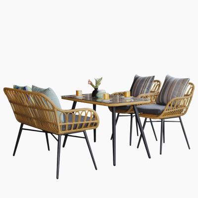 China Modern Garden 4pcs Seater Sofa Morden and Timeless Design All Weather Round Rattan Woven Outdoor Seat Customized Wicker Sofa Set for sale