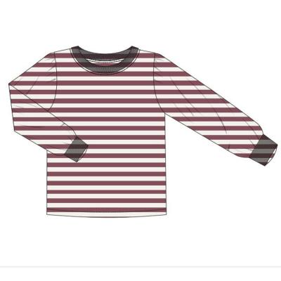 China Competitive Price Kids Girls Long Sleeve Casual Anti-pilling Sweater Tops Striped Crew Top for sale