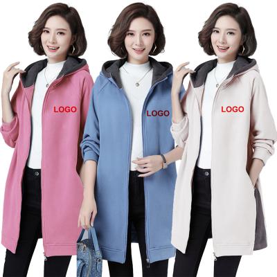 China Sustainable Plush Thickened Plus Size Loose Zipper Hoodies Hat Size Womens Coats Custom Length Contrast Logo Provided By Stock for sale