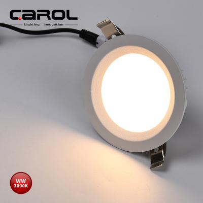 China Modern Recessed Decorative LED Downlight With 65mm Cut Out SMD Variable Panel DownLight LED CCT for sale