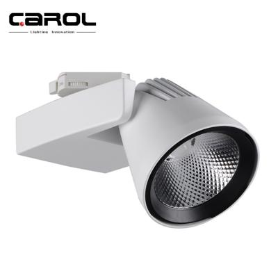 China Modern commercial cob 30w 4 driver aluminum dali lighting dimmable wires shop front box led tracklight track lighting connector for sale