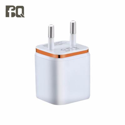 China Hot Selling Cube 5v 1a In Mobile Phone Amazon Us Eu Plug 2 Usb Dual Port Dual Port Wall Phone Charger Colorful Power Adapter for sale