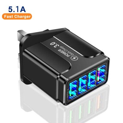 China Wholesale High Speed ​​Mobile Phone Multi-port 18W UK 4 Eu Plug Us Wall Charger Fast Charging Mobile Charger For Xiaomi for sale