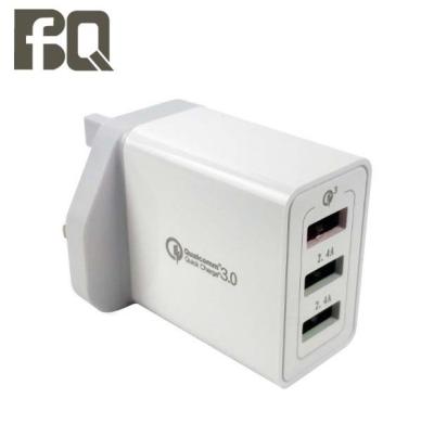 China Mobile Phone 18W 5V 2.4A Quick Fast Charger Head Universal Three-port Wall Phone Charger For Android for sale